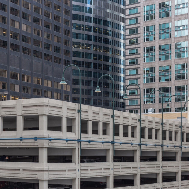 adjacent buildings parking garage