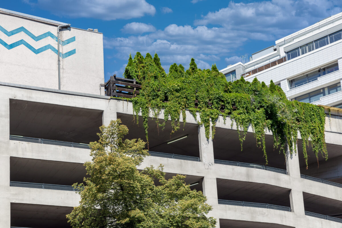 parking garage with roof garden scaled