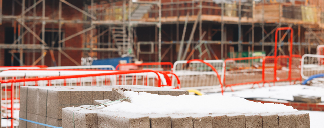 construction site in winter