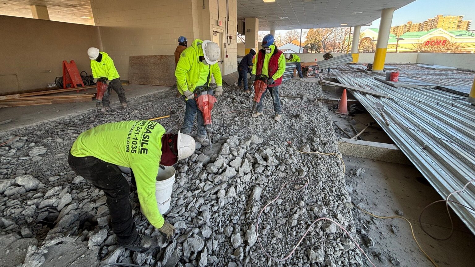 Breaking out the top deck of the Care One parking garage in Fort Lee, NJ